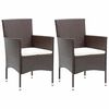 vidaXL Sillas de comedor de jard&iacute;n 2 unidades rat&aacute;n sint&eacute;tico marr&oacute;n