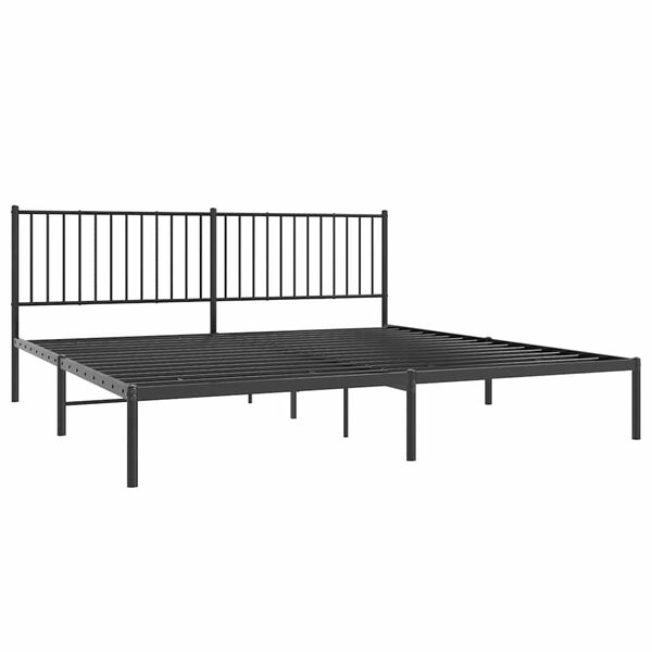 vidaXL Estructura cama sin colchón con cabecero metal negro 193x203 cm