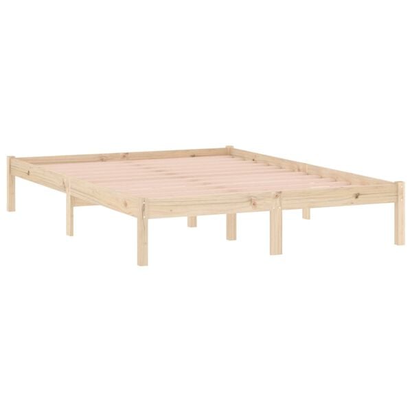 vidaXL Estructura de cama sin colch&oacute;n madera maciza de pino 137x190 cm