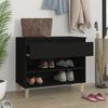 vidaXL Mueble zapatero madera contrachapada negro 70x36x60 cm