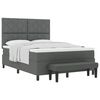 vidaXL Cama tipo Box Spring con colch&oacute;n Gris oscuro 140 x 190 cm tela