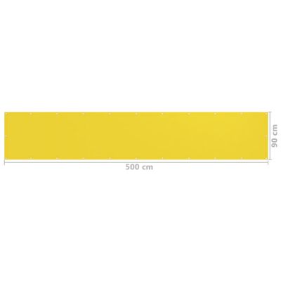 vidaXL Toldo para balcón HDPE amarillo 90x500 cm