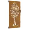 vidaXL Puerta de jard&iacute;n acero corten dise&ntilde;o &aacute;rbol 85x175 cm