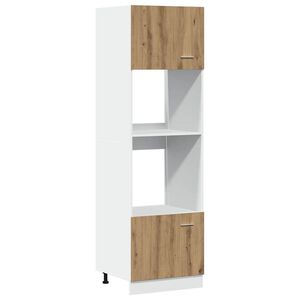 vidaXL Mueble para microondas "Lyon" roble artesanal 60x57x207 cm madera de ingenier&iacute;a
