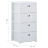 vidaXL Cajonera de 4 cajones blanca 40x40x80 cm