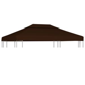 vidaXL Cubierta superior de cenador 2 niveles marr&oacute;n 310 g/m&sup2; 4x3 m