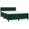 vidaXL Cama box spring con colch&oacute;n terciopelo verde oscuro 140x190 cm