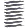 vidaXL Estante estanter&iacute;a 8 uds contrachapada gris brillo 60x20x1,5 cm