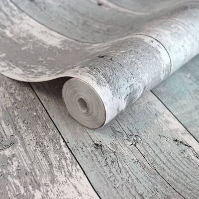 Topchic Papel de pared Wooden Planks gris y azul