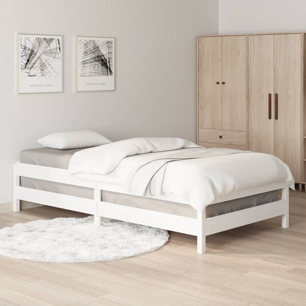vidaXL Cama apilable de madera pino maciza blanco 80x200 cm
