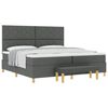 vidaXL Cama tipo Box Spring con colch&oacute;n Gris oscuro 200 x 200 cm tela