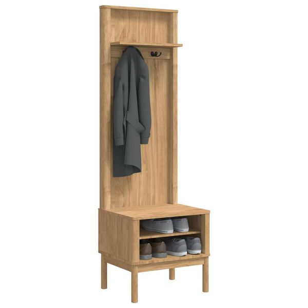 vidaXL Mueble de recibidor FLORO Marr&oacute;n cera 50 x 40 x 158 cm