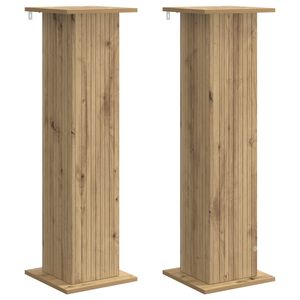 vidaXL Soporte de plantas 2 uds. Roble artisan 30,5 x 30 x 100,5 cm