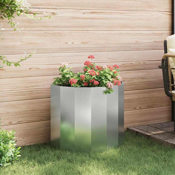 vidaXL Jardinera Plateado 60 x 30 x 50 cm Acero Galvanizado
