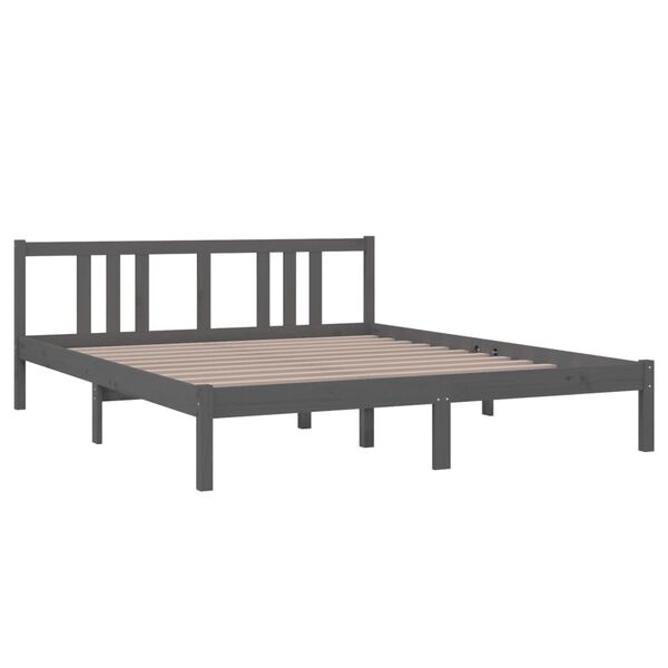 vidaXL Estructura de cama sin colchón madera maciza gris 160x200 cm