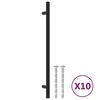 vidaXL Tiradores para armarios 10 uds acero inoxidable negro 224 mm