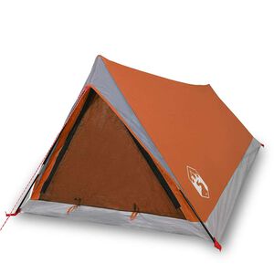 vidaXL Tienda de campa&ntilde;a para 2 personas impermeable gris y naranja
