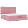 vidaXL Estructura de cama otomana colchones terciopelo rosa 200x200cm