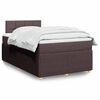 vidaXL Cama box spring con colch&oacute;n tela marr&oacute;n oscuro 120x190 cm