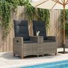 vidaXL Banco reclinable con mesa Gris y Gris Oscuro 126 x 65 x 112 cm