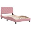 vidaXL Estructura de cama sin colch&oacute;n terciopelo rosa 100x200 cm
