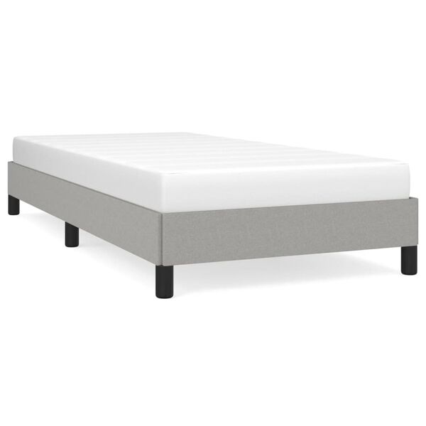 vidaXL Estructura de cama sin colch&oacute;n tela gris claro 90x190 cm