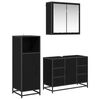 vidaXL Juego de muebles de ba&ntilde;o 3 uds. Roble Negro 80 x 33 x 60 cm