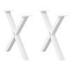 vidaXL Patas para mesa de centro en forma de X (2 unidades), color blanco, 60 x (42-43) cm, acero