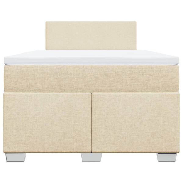 vidaXL Cama box spring con colch&oacute;n tela color crema 120x190 cm