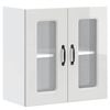 vidaXL Armario de cocina de pared con puerta de cristal "Kalmar" de, madera de ingenier&iacute;a blanca brillante