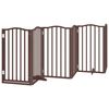 vidaXL Puerta para perros plegable 6 paneles &aacute;lamo marr&oacute;n roble 300 cm