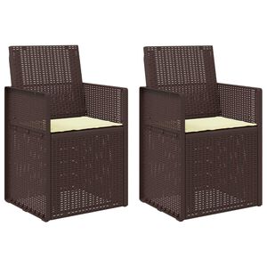 vidaXL Sillas de comedor de jard&iacute;n 2 uds. Marr&oacute;n y crema PP