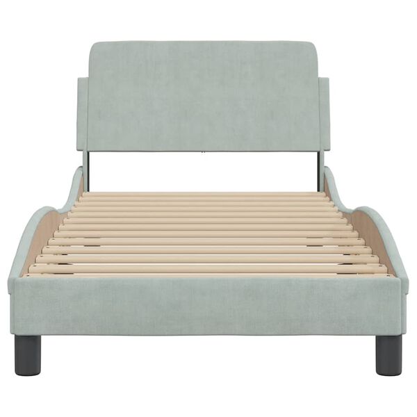vidaXL Estructura de cama Dover terciopelo gris claro 90x200 cm
