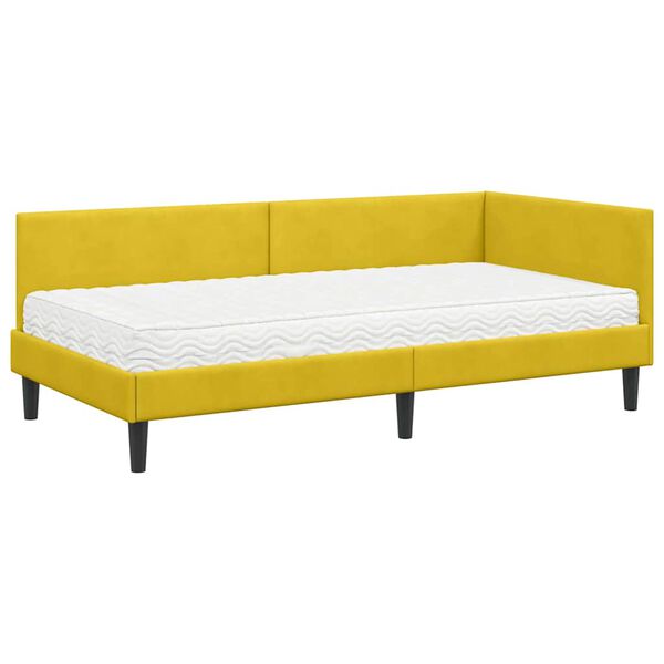 vidaXL Estructura de Cama Esquina con Colch&oacute;n Otro 2 pcs Amarillo