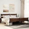 vidaXL Estructura de cama sin colch&oacute;n metal roble marr&oacute;n 193x203 cm