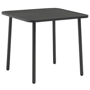 vidaXL Mesa de jard&iacute;n de acero gris oscuro 80x80x72 cm