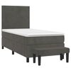 vidaXL Cama box spring con colch&oacute;n terciopelo gris oscuro 90x190 cm