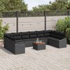 vidaXL Conjunto de sof&aacute; de jard&iacute;n 11 pcs Negro