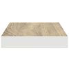 vidaXL Estantes flotantes pared 4 uds MDF roble y blanco 50x23x3,8 cm
