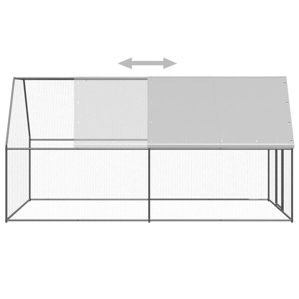 vidaXL Jaula gallinero de exterior de acero galvanizado 2x4x2 m