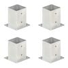 vidaXL Anclajes para postes 4 unidades metal galvanizado 101 mm