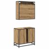 vidaXL Juego de muebles de ba&ntilde;o con caj&oacute;n 2 pcs Roble artesanal