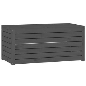vidaXL Ba&uacute;l de jard&iacute;n madera maciza de pino gris 101x50,5x46,5 cm