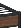 vidaXL Estructura de cama sin colch&oacute;n metal marr&oacute;n roble 90x200 cm