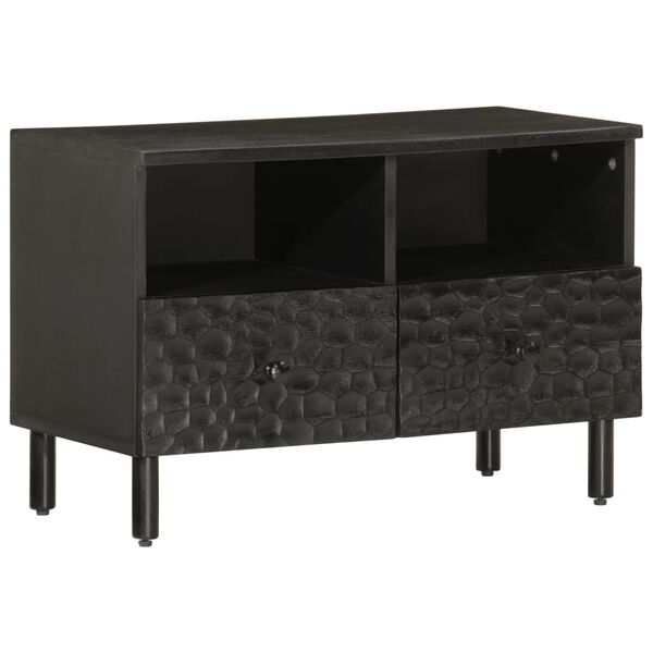 vidaXL Mueble de TV madera maciza de mango negro 70x33x46 cm
