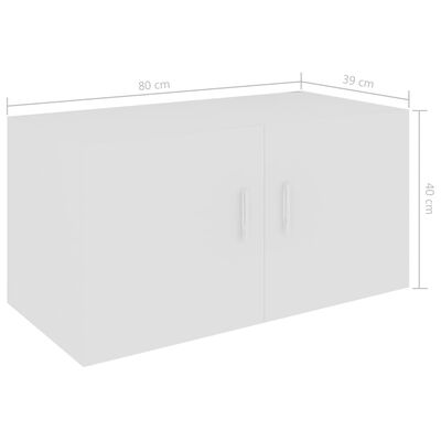 vidaXL Armario de pared madera contrachapada blanco 80x39x40 cm
