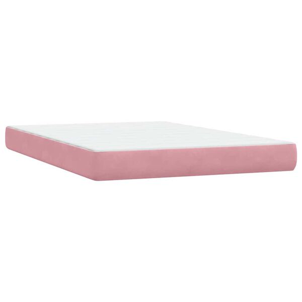vidaXL Cama box spring con colch&oacute;n terciopelo rosa 140x210 cm