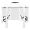 vidaXL Marquesina de jard&iacute;n con cortinas blanca 360x312x265cm 180 g/m&sup2;