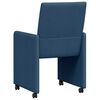 vidaXL Sillas de Comedor con Ruedas 2 pcs Azul 58 x 65 x 94 cm tela