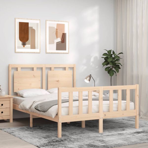 vidaXL Estructura de cama sin colch&oacute;n madera de pino maciza 120x200 cm